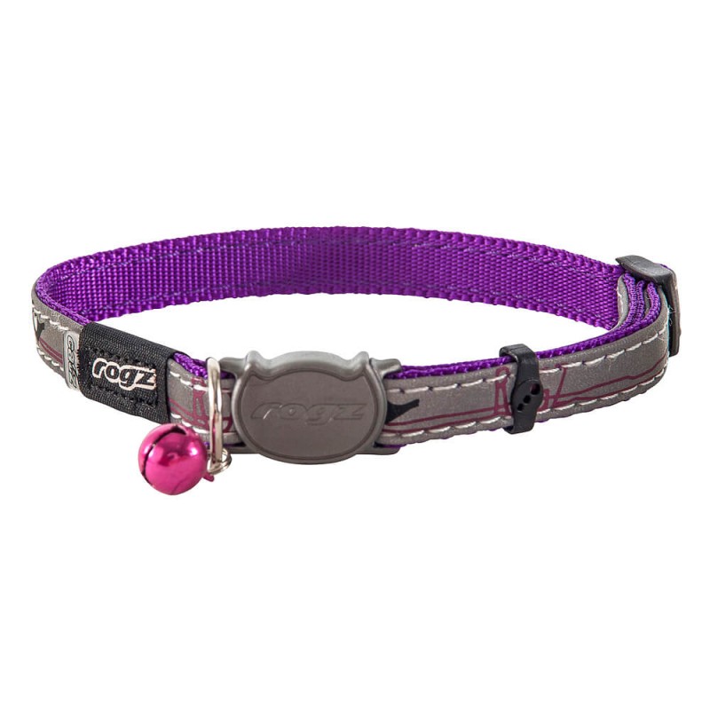 rogz Nightcat collier violet pour chats