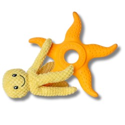 KIWI OCTOPUS & STARFISH JAUNE pour chien