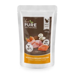 bePure Salmon ​& organic Chicken aliment humide pour chats