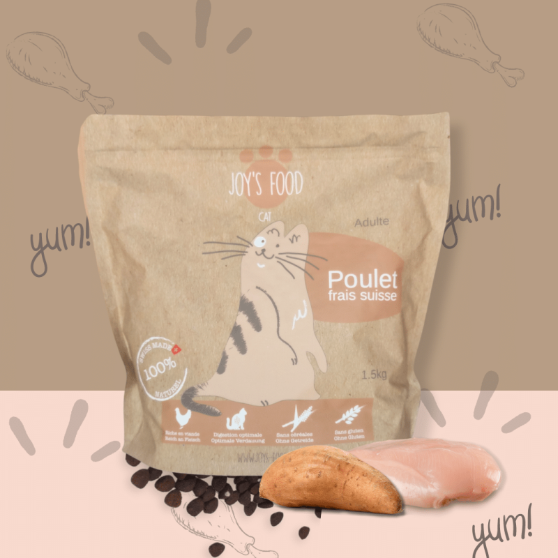Croquettes Joys'Food sèche au Poulet frais pour chats