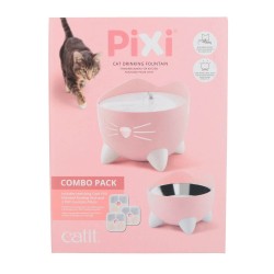 Catit Pixi Fountain Combo Kit distributeur rose pour chats